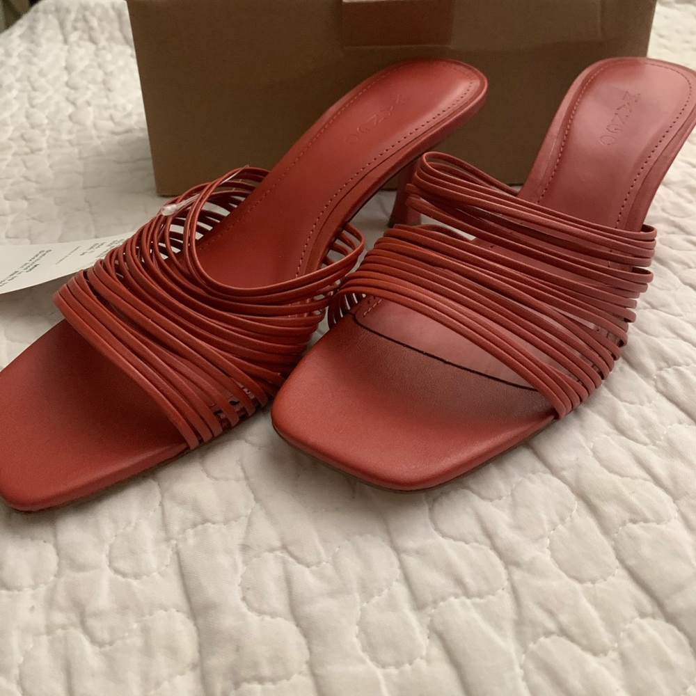 MANGO burnt orange heels